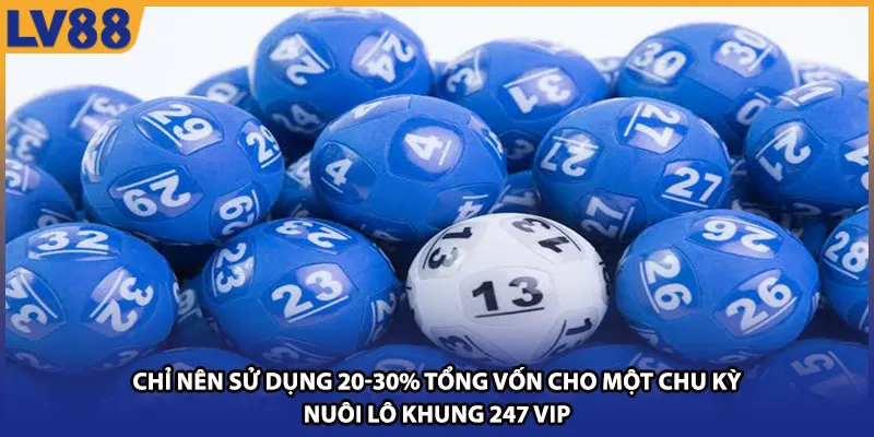 Chỉ nên sử dụng 20-30% tổng vốn cho một chu kỳ
